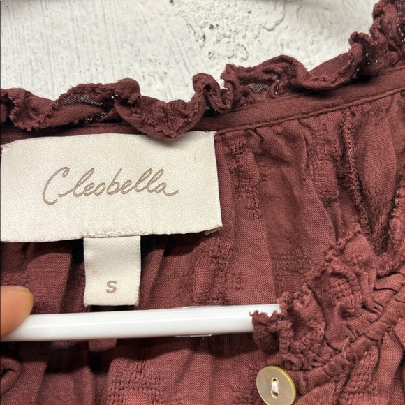Cleobella Antonia Buttondown Top sz small brown - Picture 3 of 6